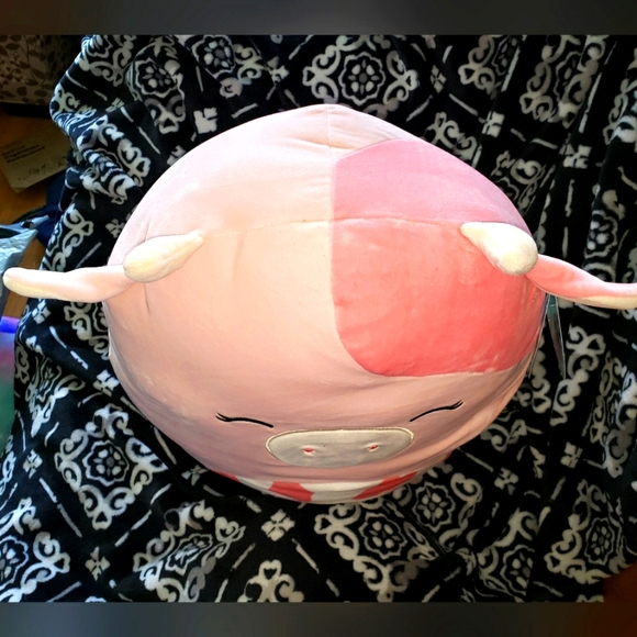 Squishmallow 16" Clay the Pink Spotted Belly Cow 2023 KELLYTOY NWT HARD TO FIND - Picture 7 of 8